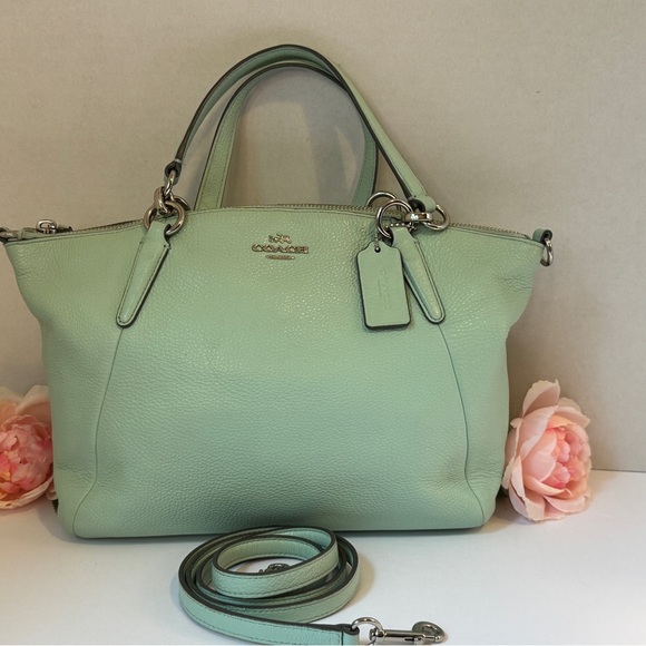 Coach Light Green Leather Satchel - Picture 1 of 8
